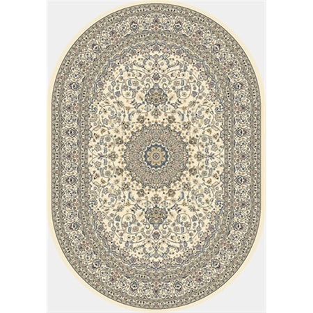 Dynamic Rugs Ancient Garden 6 ft. 7 in. x 9 ft. 6 in. Oval 57119-6464 Rug - Ivory/Ivory ANOV71057119646